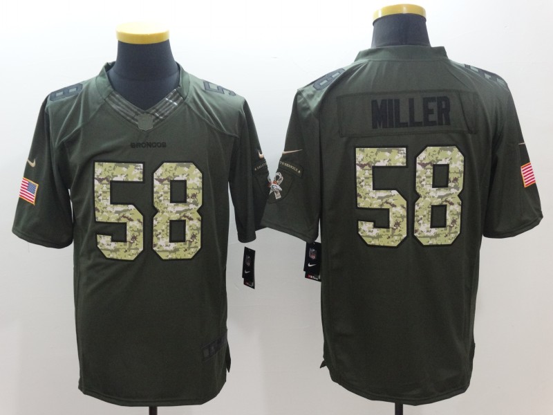 Men's Denver Broncos Von Miller #58 Army Green Jersey